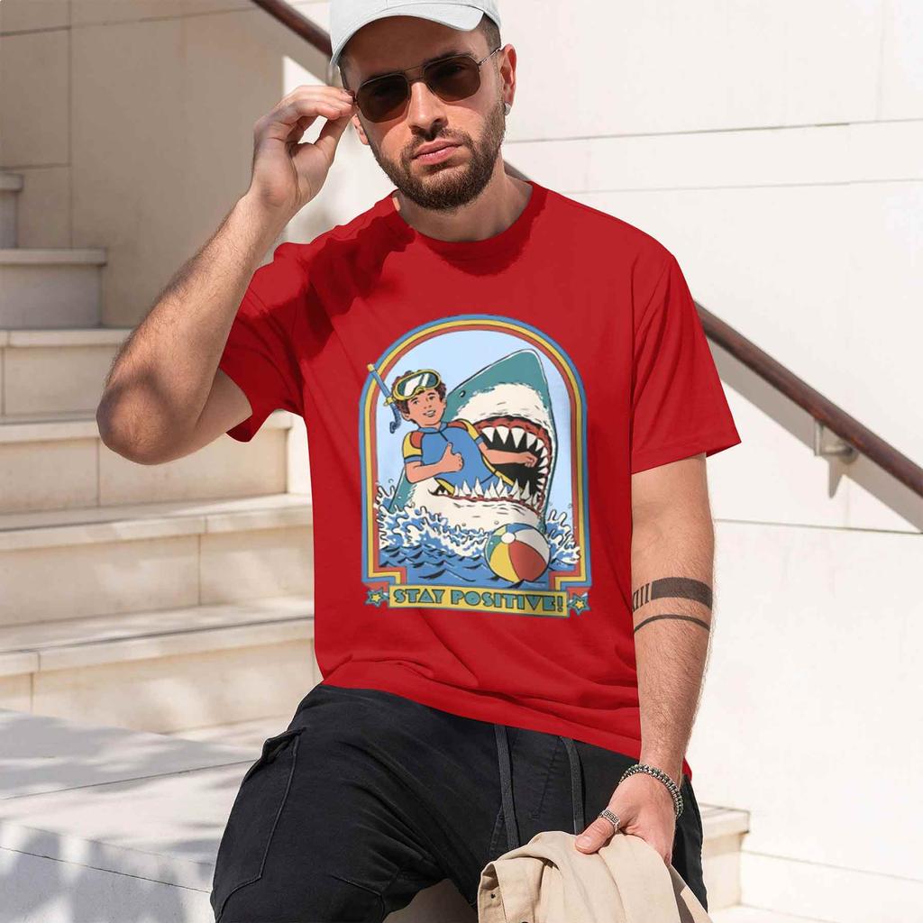 Unisexs Stay Positive Printed 100 Cotton Classic Vintage Funny Tshirt For Unisex Sportswear Tops Tees