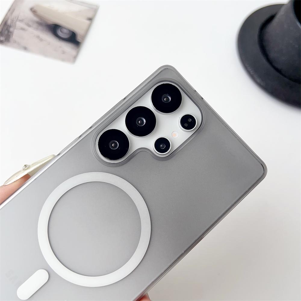 For Magsafe Magnetic Gradient Matte Case For Samsung Galaxy S26 S25 S24 S23 Ultra Plus FE A17 A56 A55 A16 Clear Bumper Cover