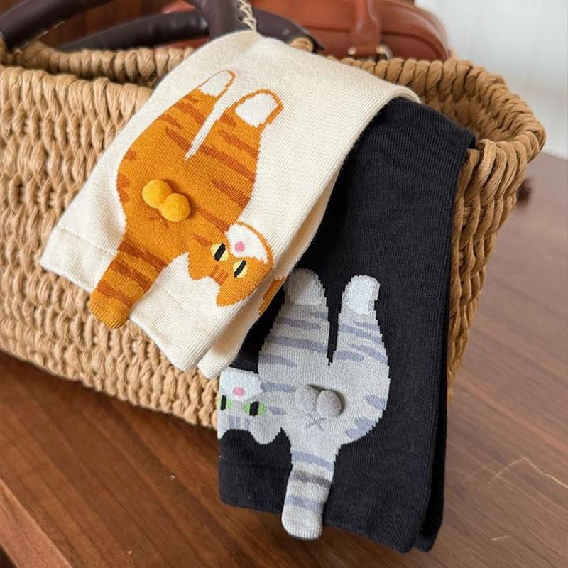 2 Pairs/1 Pair Of Cute 3D Tabby Cat Socks With Cat-Like Paws In Boots And Bell Collars -Warm Winter Long Socks For Men And Women