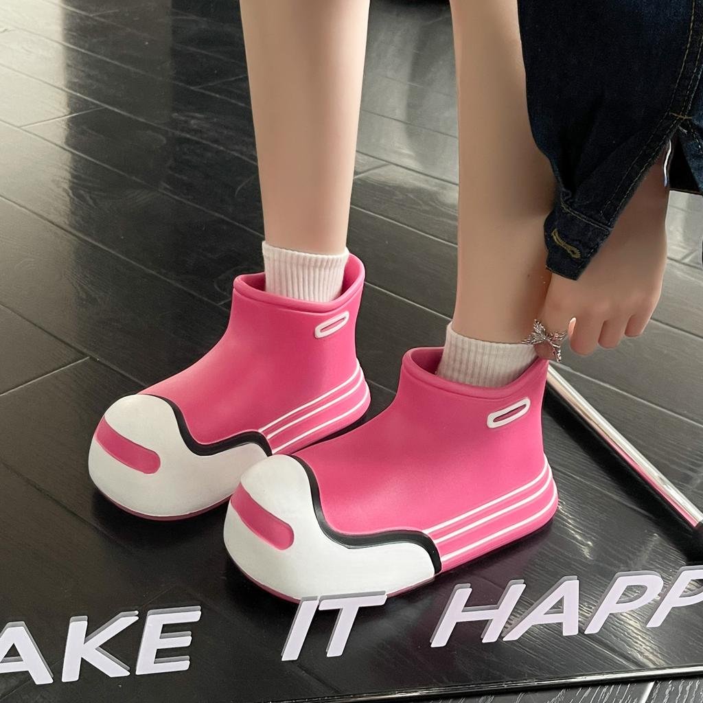 Новые кавайные непромокаемые сапоги, женская непромокаемая резиновая обувь, милые непромокаемые сапоги, удобные садовые рабочие галоши, женская обувь