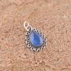 Pear Dark Blue Cat'S Eye Stone Elegant New Pendant Jewelry 925 Sterling Silver PP-26-42