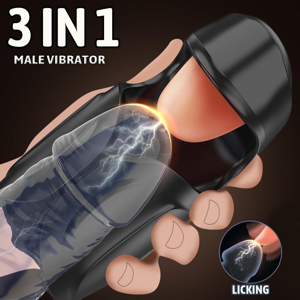 Мужской мастурбатор для облизывания языка, вибратор для тренировки пениса, 10 режимов, мужской удлинитель для увеличения члена, тренажер для взрослых, секс-игрушки 18