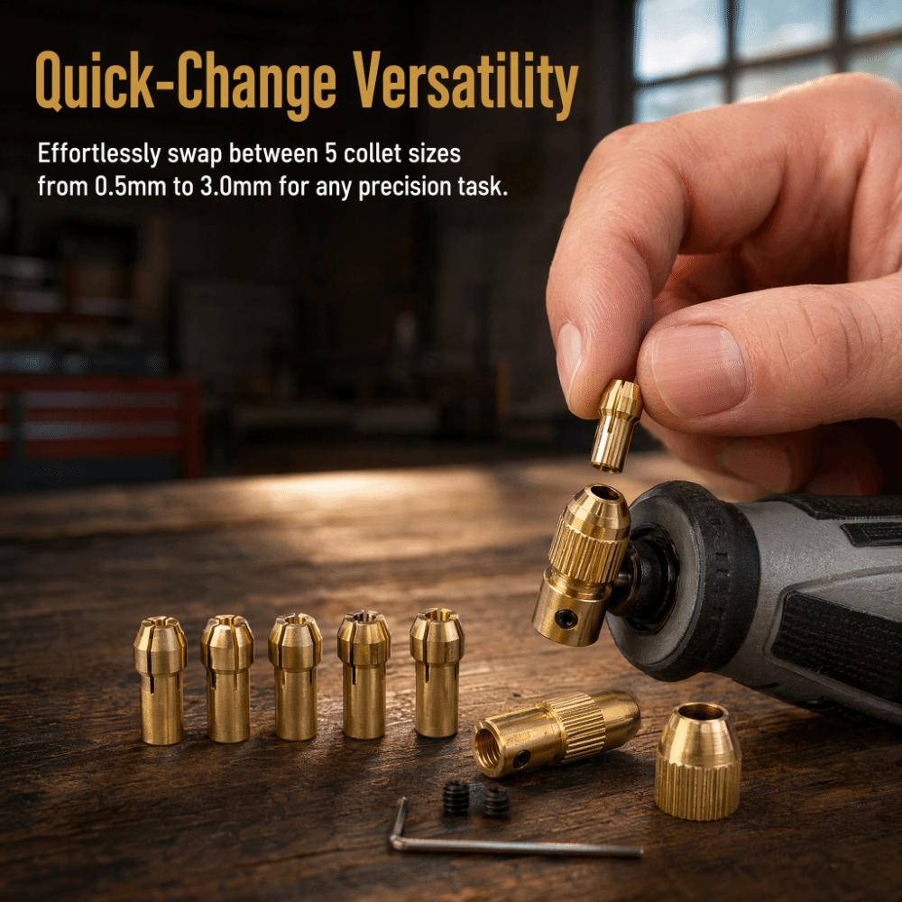 3 sets 0.5-3mm Capacity Brass Drill Chuck 4 Jaw Electric Drill Chuck For Rotary Tools