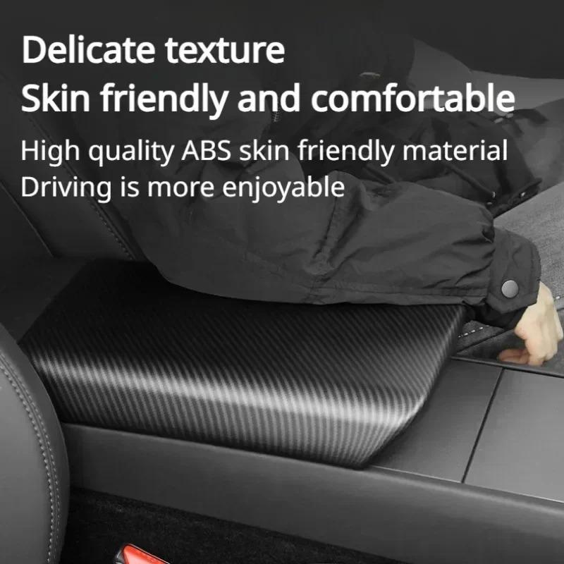 Armrest Box Cover for Tesla Model Y Juniper 2025 Model 3 Highland ABS Center Console Arm Rest Lid Protective Shell Accessories
