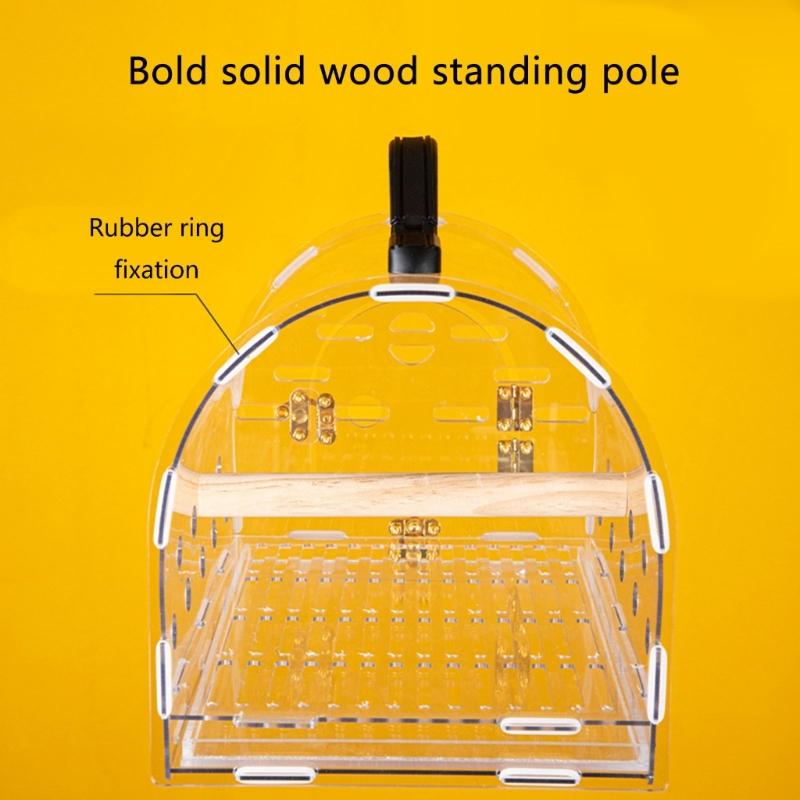 Прозрачная акриловая дорожная клетка для птиц с вентиляцией, дышащая переноска для птиц, клетка с кормушкой, вольер, для птиц всех размеров