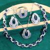 Europe and The United States Hot Zircon Bracelet Necklace Earrings Lady Jewelry Set