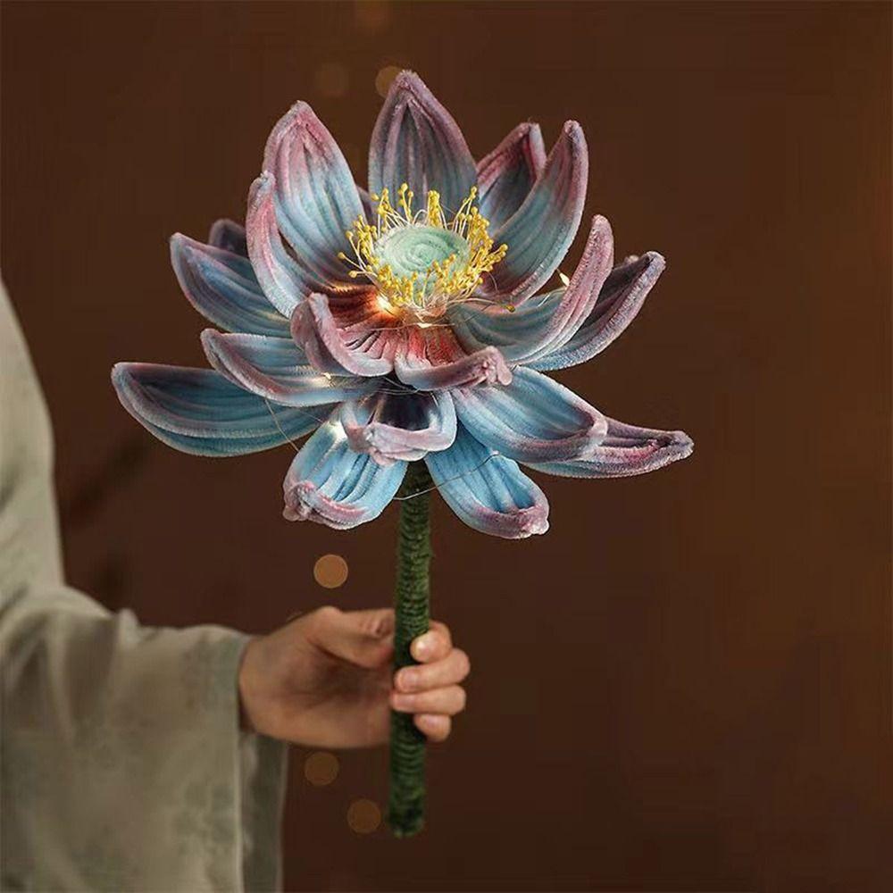 Ручная работа, витая палочка, цветок лотоса, фонарь, DIY набор материалов со светодиодной подсветкой, традиционный китайский фонарь, светящийся