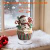 360 Degree Spinning Table Decor Christmas Gingerbread Cupcake Rotating Acrylic Desktop Ornament, 2D Flat Rotatable Decorative Stand Plaque with