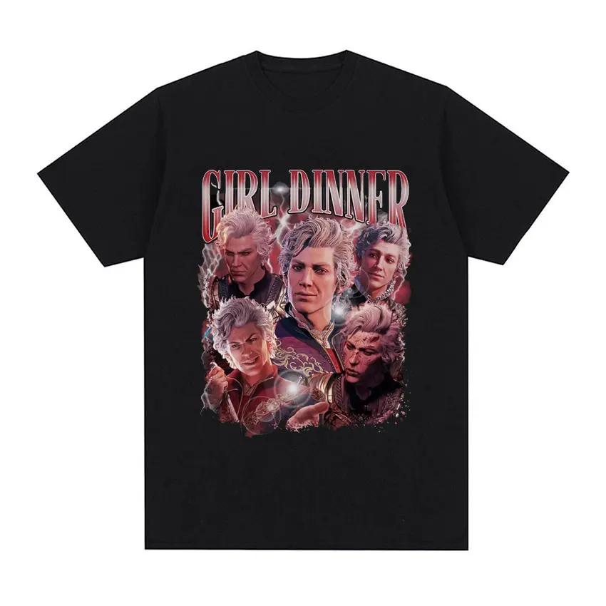 Vintage Astarion Girl Dinner Baldurs Gate Style T-shirt Unisex WoUnisex Clothing Gothic Fashion Tee Shirt Cool Trend Oversized T Shirt