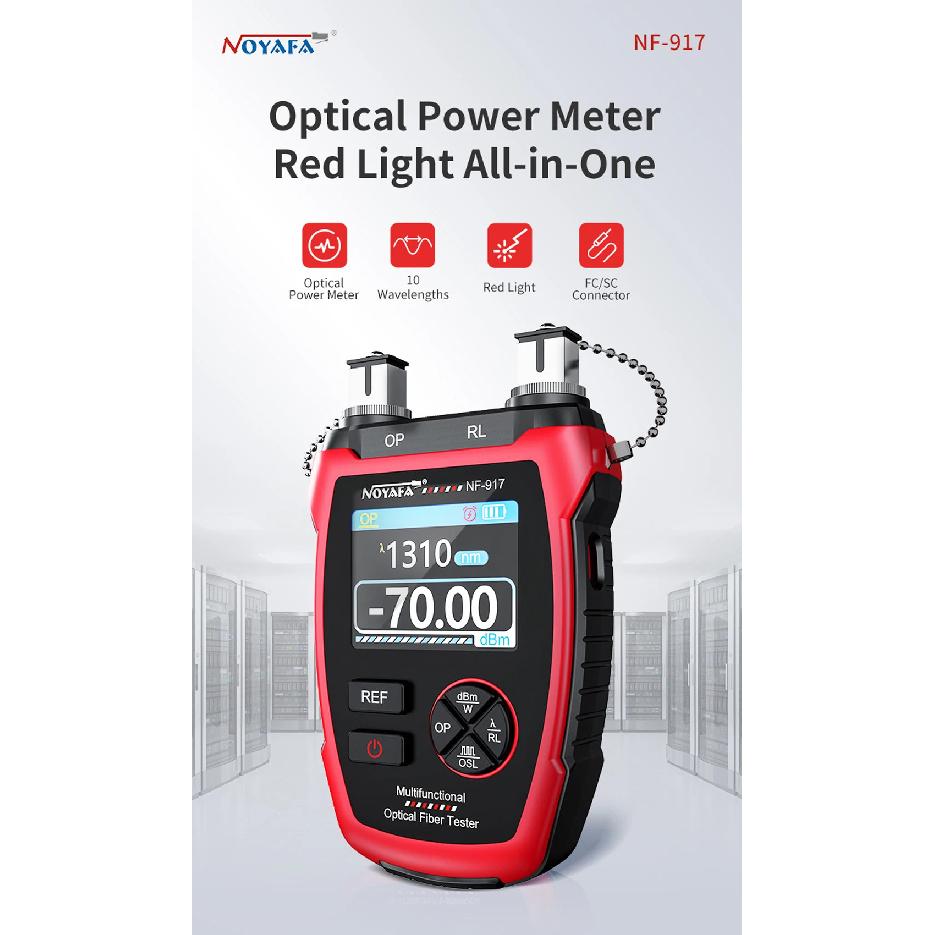 NOYAFA NF-917 Optical Power Meter REF Fiber Tester Visual Fault Locator FC SC Light Attenuation Measurement