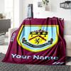 Name Custom Burnley FC Print Flannel Blanket High Quality Warm Comfortable Cover for All Seasons Perfect for Gifts Home Decor