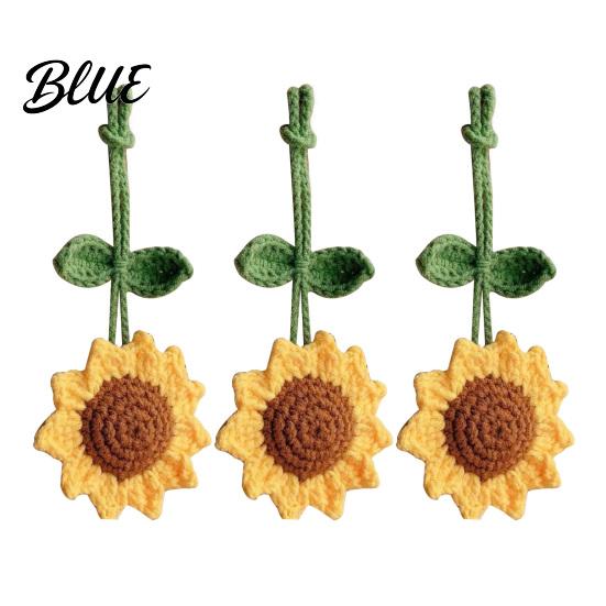 Backpack Charm Crocheted Sunflower Pendant Handmade Flower Crochet Keychain Bag