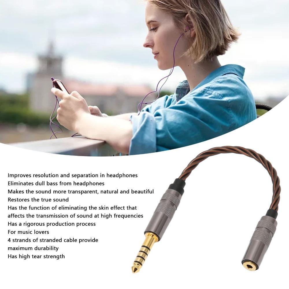 Gold Plated Plug 4.4mm to 2.5mm Balanced Cable for Phones Headphones Speakers Sound Enhancement
