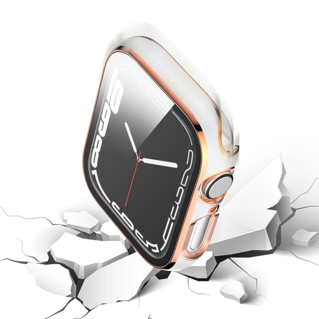 Glass+Cover For Apple Watch Case 45mm 41mm 44mm 40mm correa Accessorie Screen Protector for iwatch series 4 5 6 SE 7 8 9