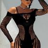 Erotic Underwear Sexy Temptation Cut-Out See-Through Pole Mesh Hole One-Piece Dress Uniform My032