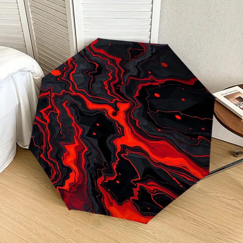 1pc Lava Flow Abstract Artwork Umbrella with Plastic Handle,Suitable for All Seasons Home Travel Outdoor UmbrellaDD1401