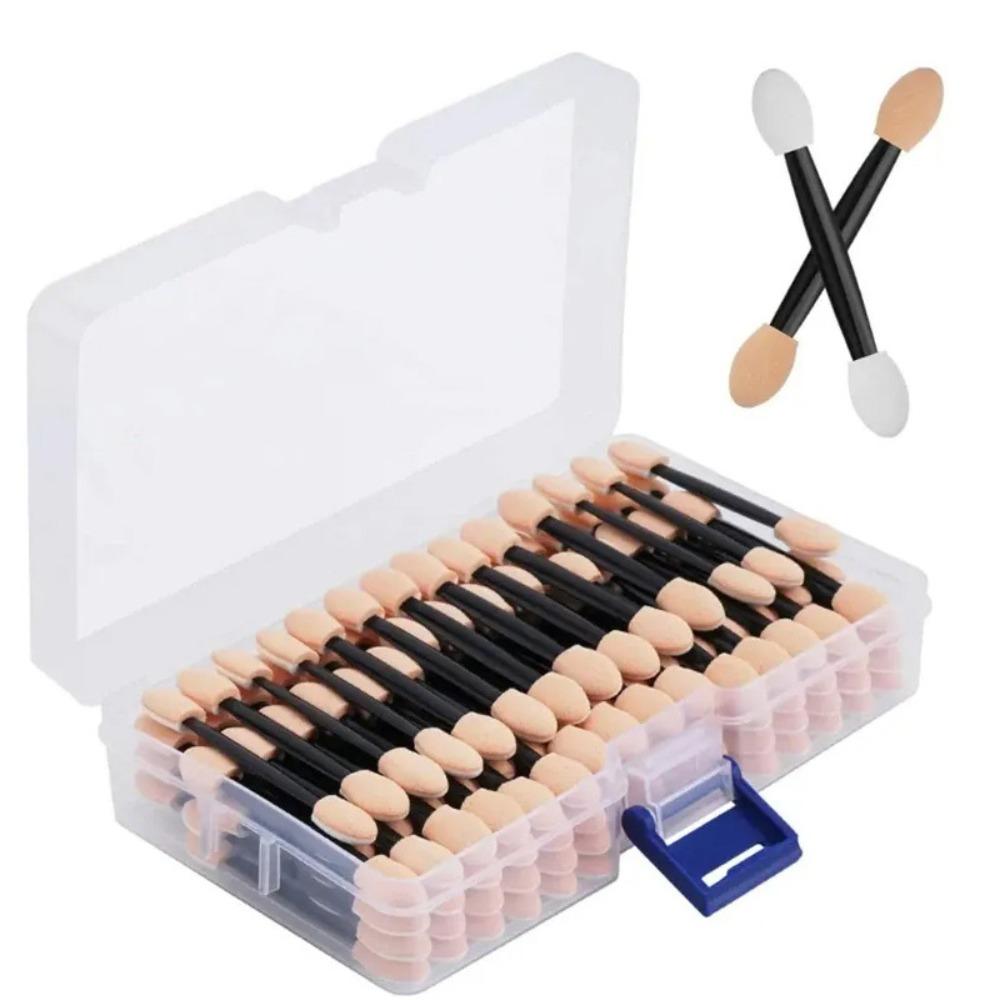 100 шт. Одноразовые аппликаторы для теней для век, двусторонние палочки для теней, инструмент для макияжа