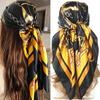 Luxury 90*90CM Vintage Chain Print Shawls Fashion Beach Sunscreen Scarves Kerchief Square Bandannas Satin Headscarves