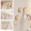 Nordic solid wood hook door rear entrance hook adhesive hook walnut hook non-punching clothing hook multi-functional hook 5 pcs