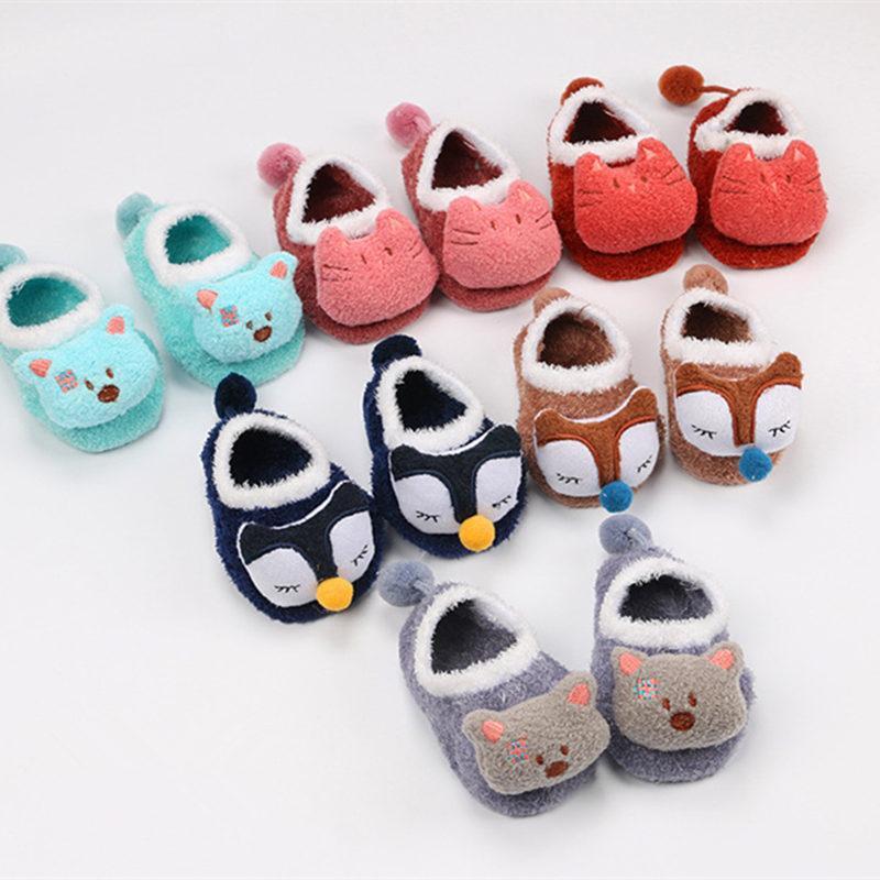 Autumn Winter Coral Fleece Cute Cartoon Baby Socks Soft Animal Pattern Boys Girls Floor Baby Socks Infant Kids Home Socks