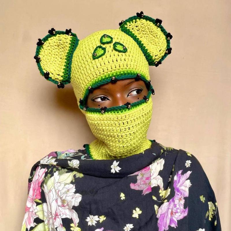 Весенняя новинка, чистая шерстяная шапка ручной вязки с узором Gossip, допаминовая шапка для взрослых