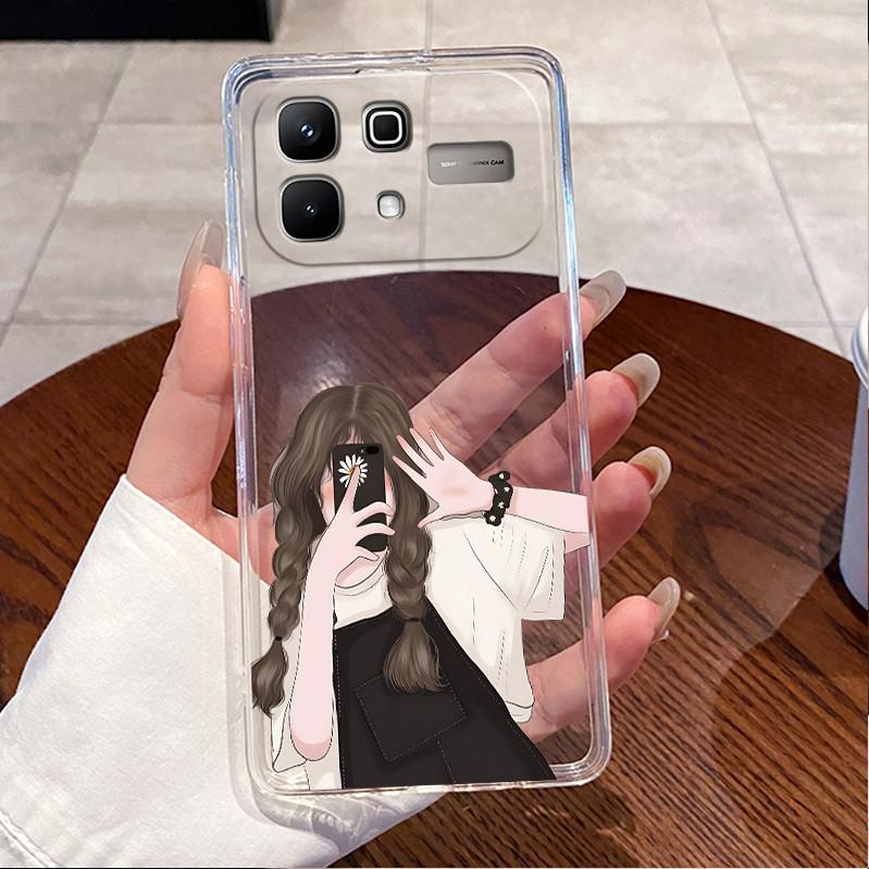 Чехол для Infinix Note 60 Pro Note60 5G Чехол X6879 X6878 Роскошный Милый Любовь Кролик Смешной Прозрачный Тонкий Мягкий ТПУ Силиконовый Чехол для Телефона