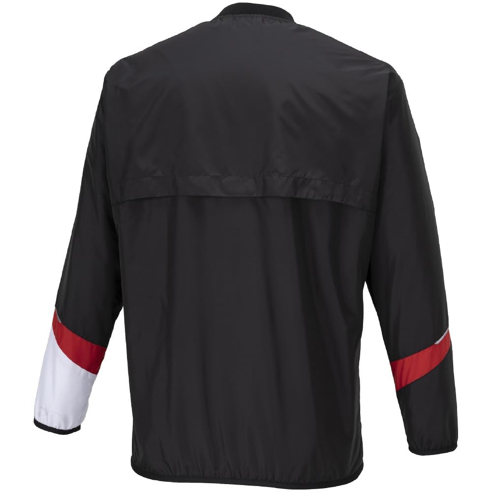 Tennis Wear Windbreaker Shirt Water Repellent Standard Silhouette Mesh Lining 62MEA504 Black X Red L [Mizuno]