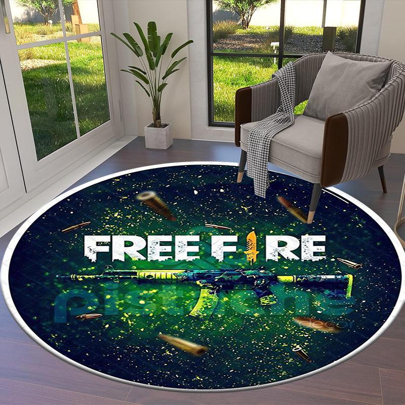1 шт. Коврик-раундэл для оружия Free Fire, Круглый ковер, Изготовлен из полиэстера, Идеально подходит для украшения офисных кресел, гостиных, Яркий декоративный коврик