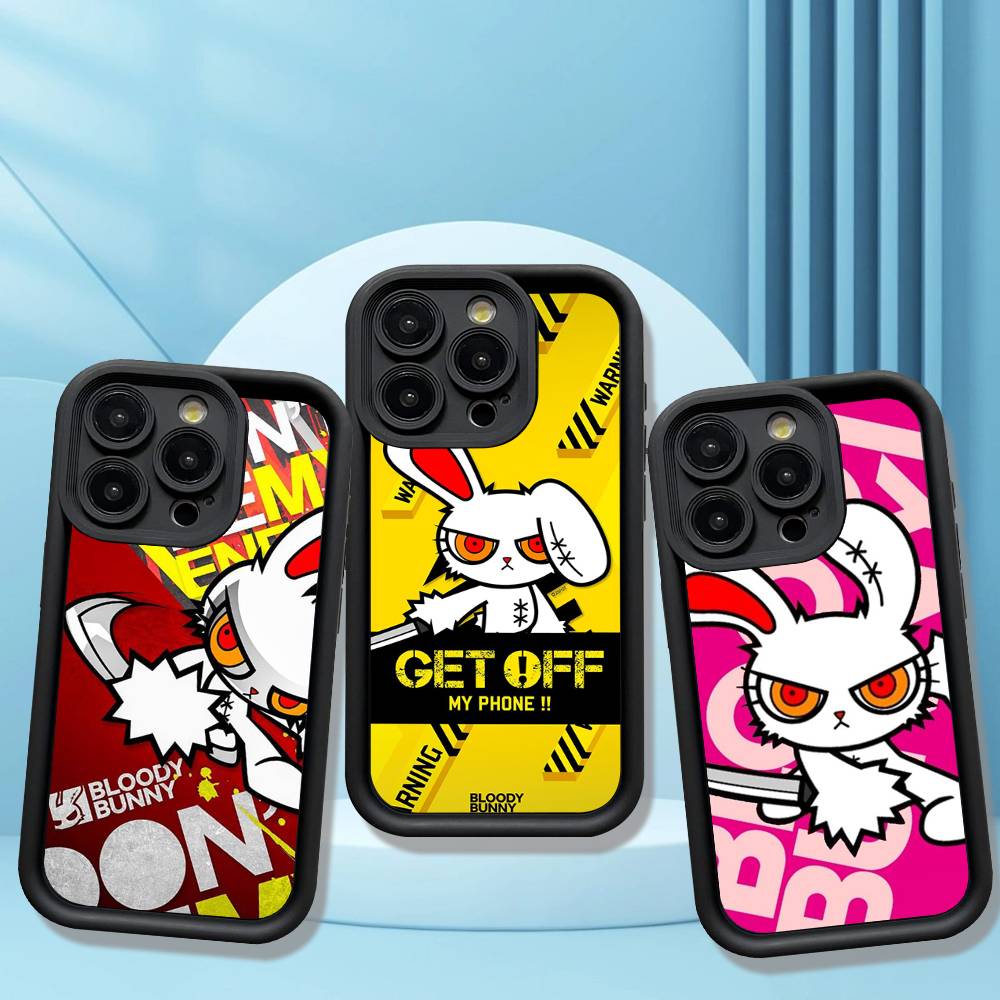 Аниме B-Bloody Bunny Силиконовый Мягкий Чехол Для Телефона Для IPhone 17 16 14 13 12 11 15 Pro Max Plus Air Cover