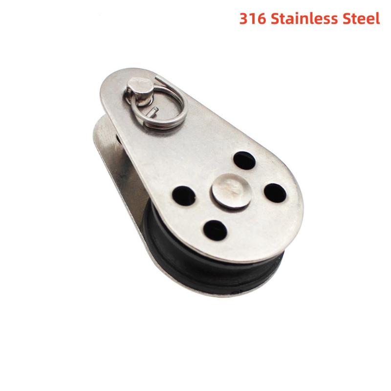 High Strength Stainless Steel Pulley Nylon Sheave Fits 2mm-8mm Rope for Off-Road Winch Accessory Use