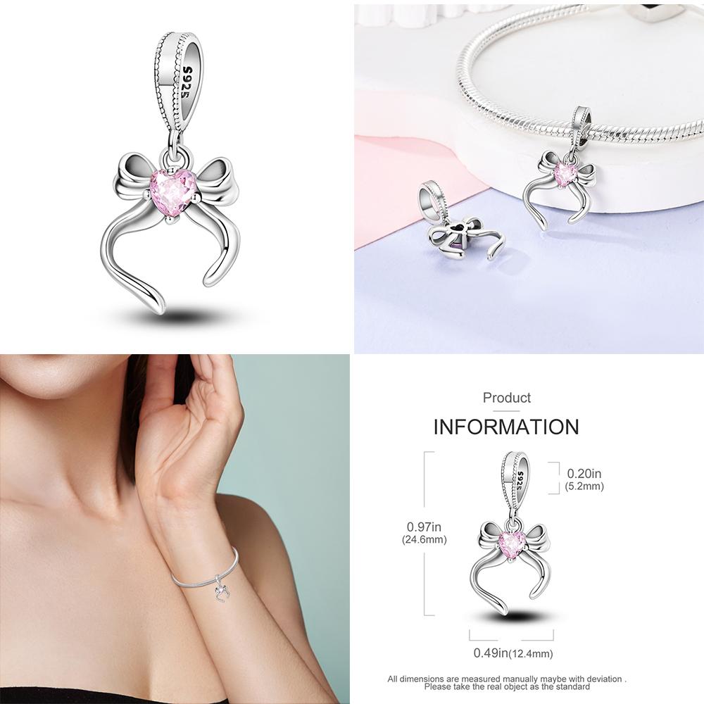 Charms 925 Silver Pink Series Perfume Bead Pendant Jewelry Fit Original 925 Bracelet Plata For Women DIY Party