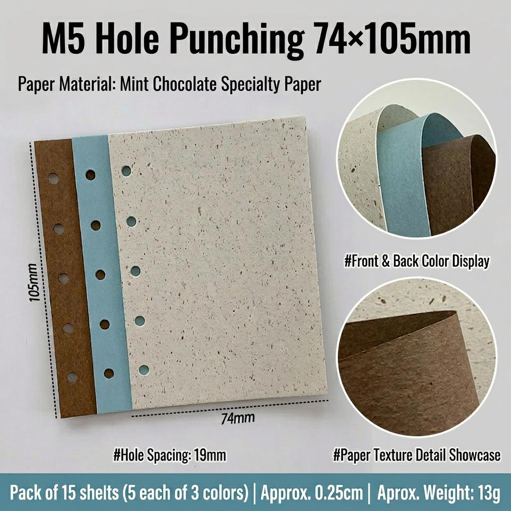 Handmade Journal Paper Thick Scrapbooking Refill Sheets Loose Leaf Planner Refill Fiber Texture Double Sided Paper For Daily
