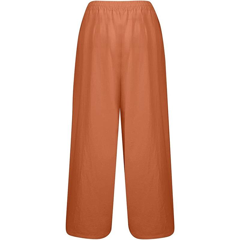 Women S Casual Cotton Linen Blend Wide Leg Pants