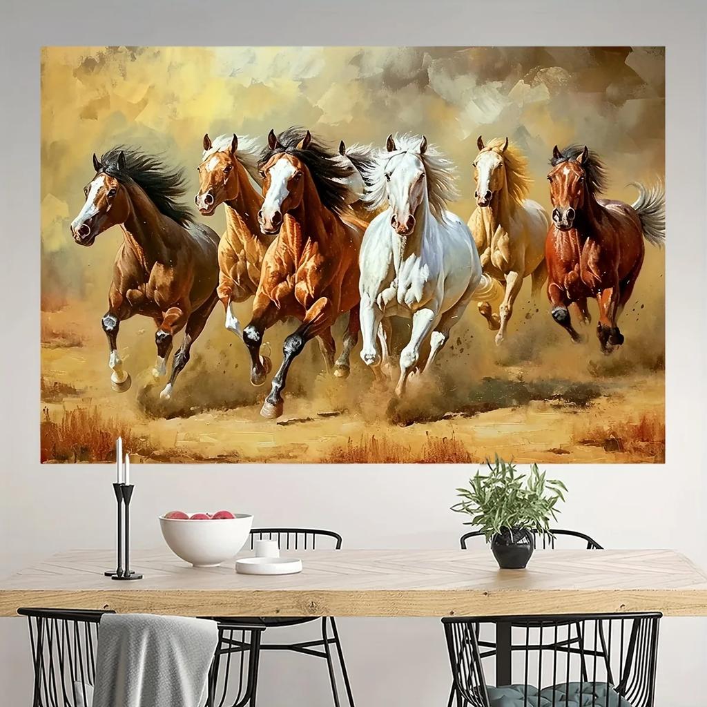 One piece, modern racehorse theme, suitable for living room decoration - bright colors and stunning detailsDJH