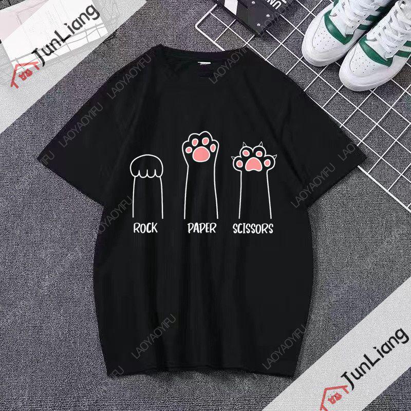 Rock Paper Scissors Cat Claw Tshirt Kawaii Fun graphic print unisex Tshirt cute feminine shirt loose comfortable shirt