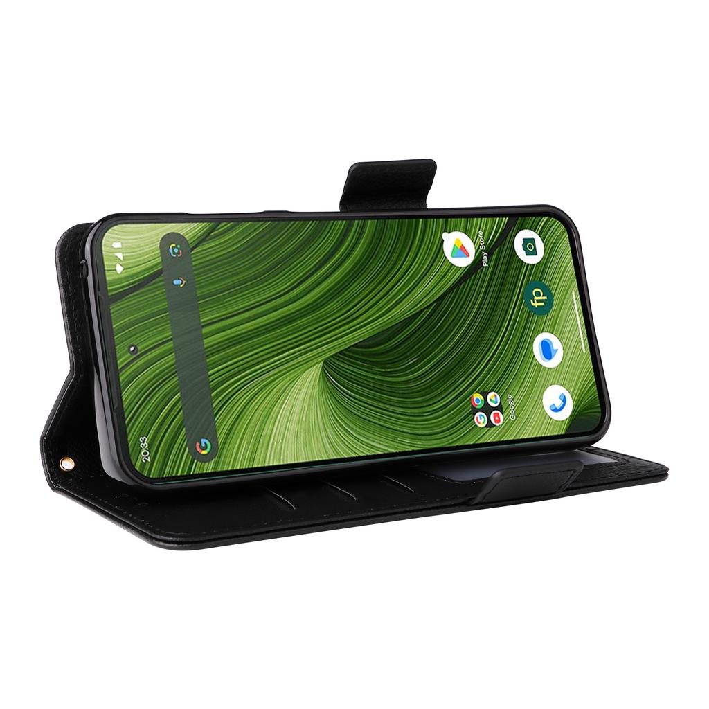 For Fairphone 6 Case with Wrist Strap Litchi Texture PU Leather Wallet Phone Cover