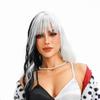Black and White Double Spell Long Curly Hair Cosplay Movie 101 Loyal Dog Black and White Witch Kuila Cos Wig