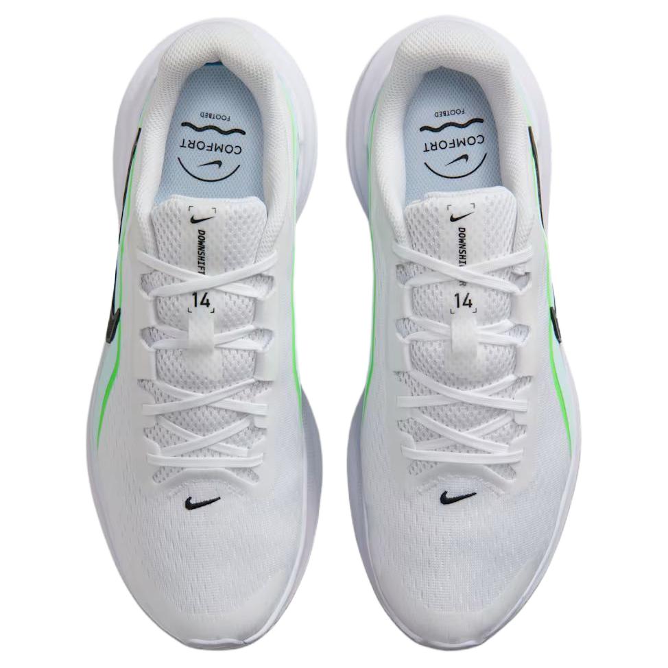 Nike Downshifter 14 Мужские Белый Ледниковый Синий Зеленый Удар Черный IB1895-100