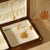 Stainless Steel Necklace With Sun Heart Shell Cross Pendants DIY Jewelry Women