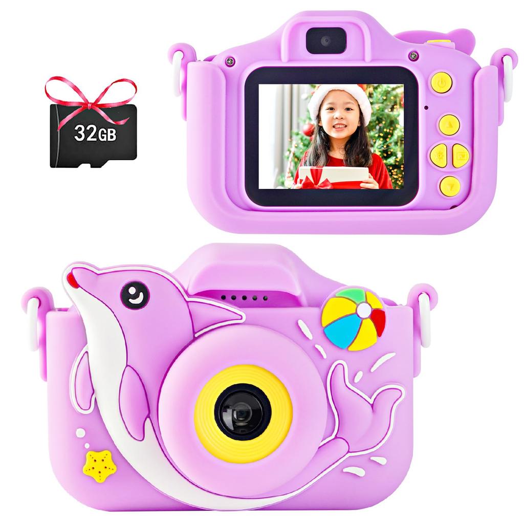 POSO Kids Toy Camera with 1080P HD Recording Selfie IPS 32GB TF 8x Perfect for Ages Girls and Christmas Japanese Instruction Manual Included Camera,