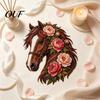 Decorative Fabric Collage Floral Horse Patchwork Kit, DIY Family Craft Night Activity Sewing Kit for Adults, Handmade Wall Decor Artistic Applique Set