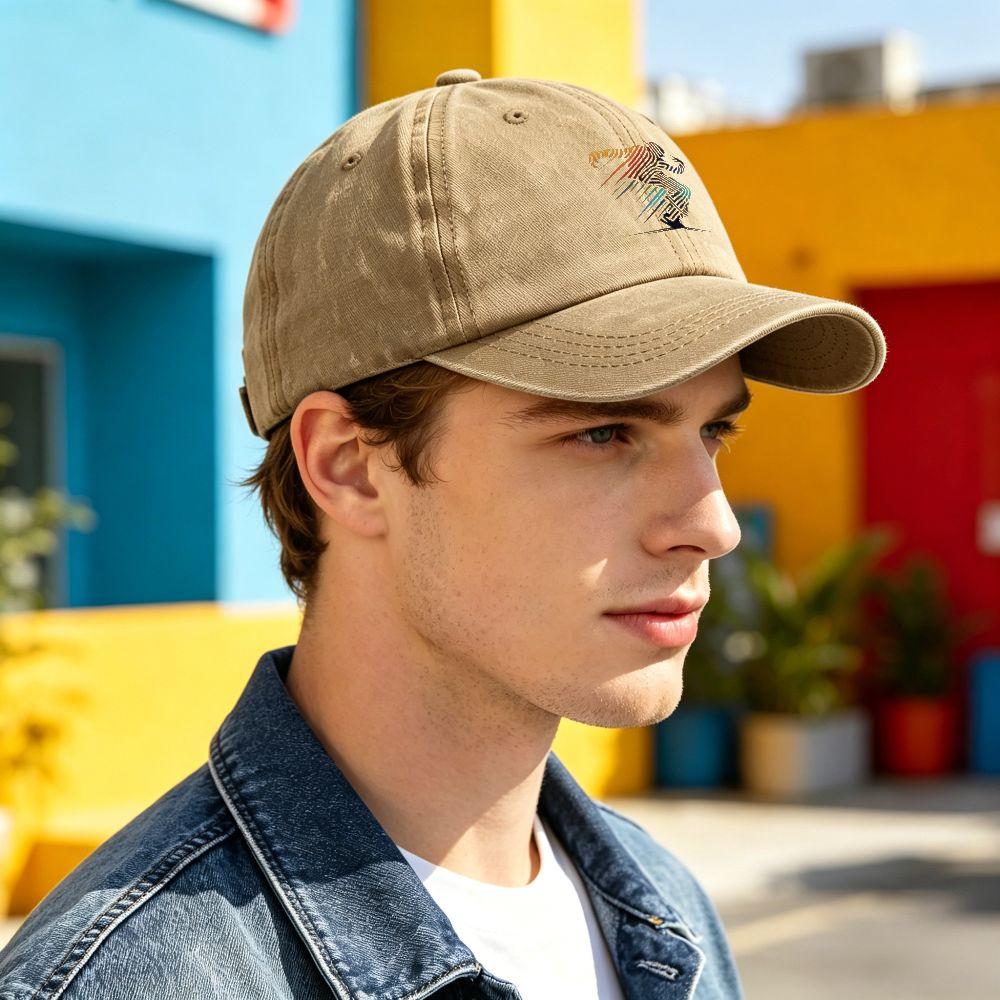 pc Retro Washed Distressed Baseball Cap Unisex Abstract Print Baseball Cap Daily Outdoor Wear