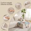 Right corner sofa 263x171x 59cm, free combination, without assembly 4-seater L-shaped sofa with beige corduroy chaise longue