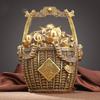 Слиток латуни Ведро золота Рог изобилия Движущийся подарок Декор полок для curios в гостиной Декорация полки винного шкафа