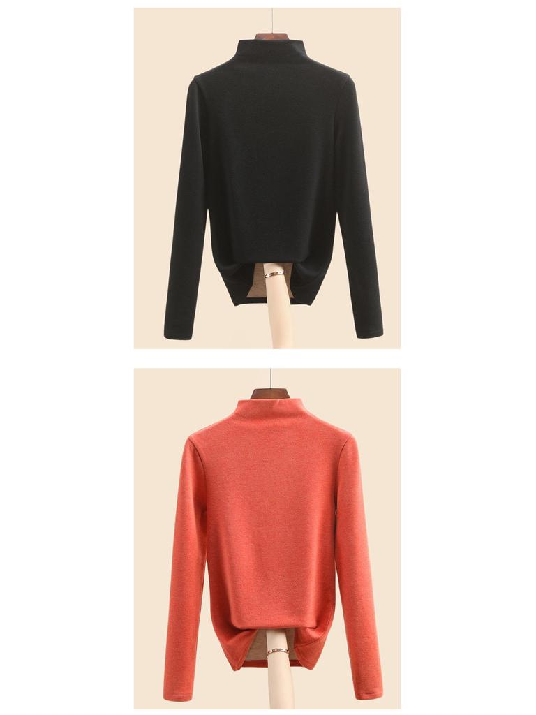 Женский теплый базовый слой из шелка тутового дерева и шерсти с флисовой подкладкой, со средней высотой горловины, коллекция осень/зима 2025