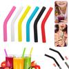 12pcs Silicone Material Straw Sleeves Reusable Straws Tips Multi-Color Food Grade Straws Covers Bendable Straw Accessories