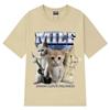 2026 Summer Cotton Tee Funny Cat Band Graphic Unisex WOMEN Plus Size Loose Casual Hip Hop Streetwear Breathable Top Y2k