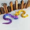 3D Printed Snake Figurine Movable Joints Snake Figure Articulated Animal Model Toy Home Office Bookshelf Desktop Decoration Ornament