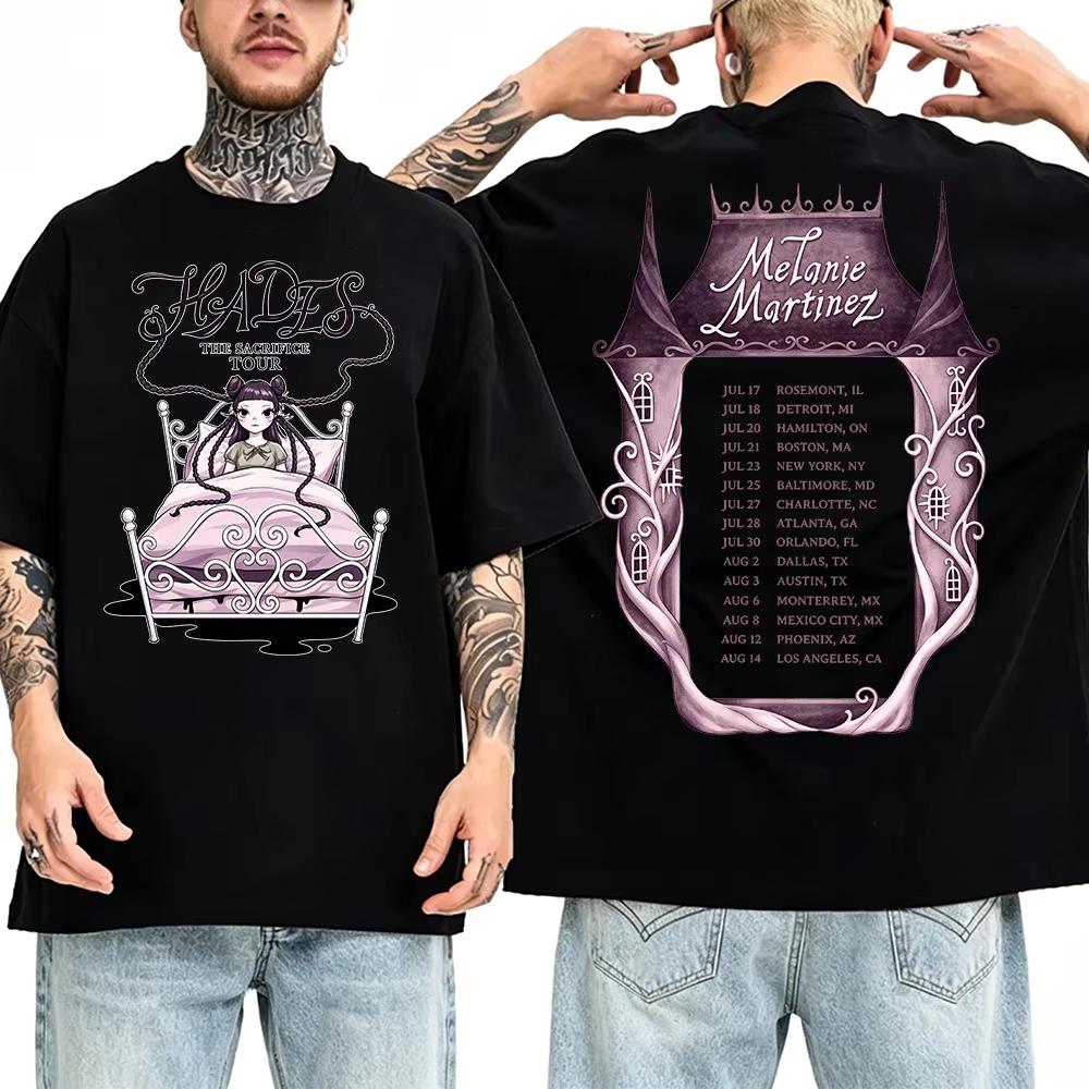 2026 Лето Горячая Распродажа Мелани Мартинес Hades The Sacrifice Tour Футболка Унисекс Уличная Одежда Круглая Оверсайз Футболка С Принтом Круглый Вырез Повседневная Футболка