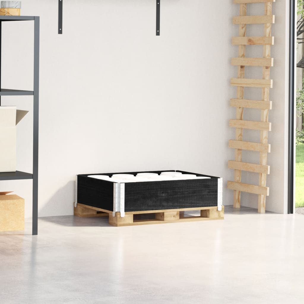 Pallet Frame Kit Black 80 x 60 cm Solid Pine Wood